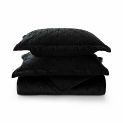 Black Bedding Crushed Velvet Bedspread Set -Bed Linings Sale black 6 6dddb19a b691 4d3f a42a b80227954c4f