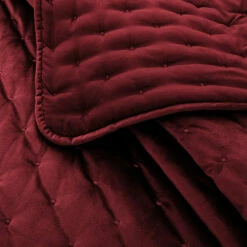 Crushed Velvet Quilted Bedspread Sets -Bed Linings Sale burgundy 2 ae048ba8 68ca 4b44 98b7 11ba3900a5f7
