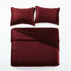 Crushed Velvet Quilted Bedspread Sets -Bed Linings Sale burgundy 5 0165939e e05f 4eec 983c 566d90c16cf5