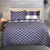 Navy Check Reversible Duvet Cover Set -Bed Linings Sale checkmicrofiberduvetcoverupdatedimage