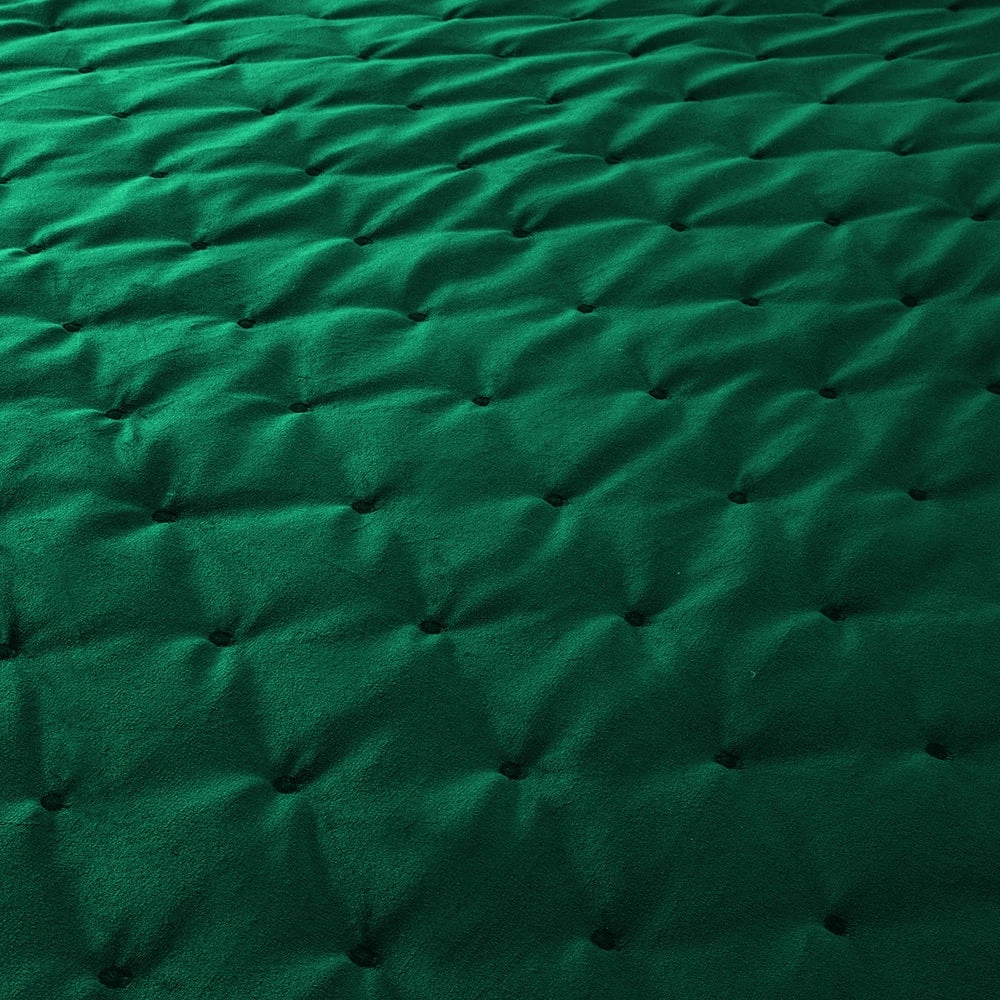 Green Bedding Crushed Velvet Bedspread Set 4 Green Bedding Crushed Velvet Bedspread Set - Image 2