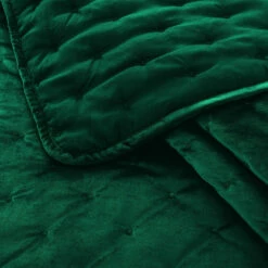 Green Bedding Crushed Velvet Bedspread Set 13 Green Bedding Crushed Velvet Bedspread Set -Bed Linings Sale emerald 2