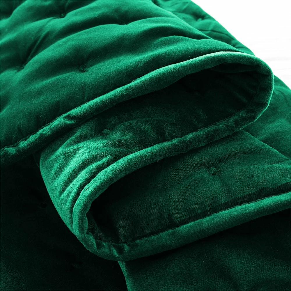 Green Bedding Crushed Velvet Bedspread Set 7 Green Bedding Crushed Velvet Bedspread Set - Image 5