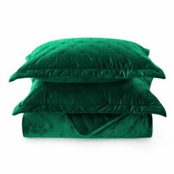 Green Bedding Crushed Velvet Bedspread Set 17 Green Bedding Crushed Velvet Bedspread Set -Bed Linings Sale emerald 6