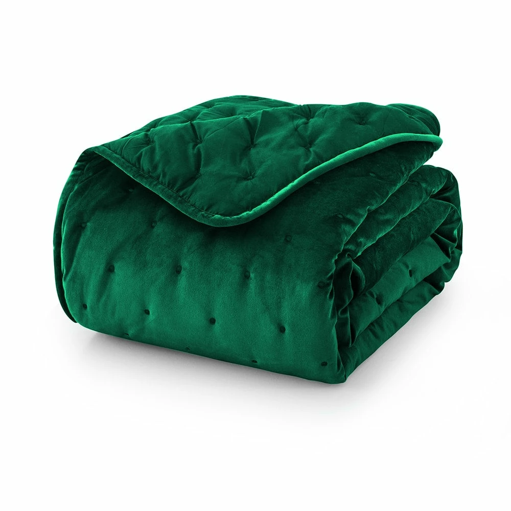 Green Bedding Crushed Velvet Bedspread Set 10 Green Bedding Crushed Velvet Bedspread Set - Image 8