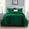 Green Bedding Crushed Velvet Bedspread Set -Bed Linings Sale emerald 8c9eaa55 0f49 409e b0ff 141568c6e60e