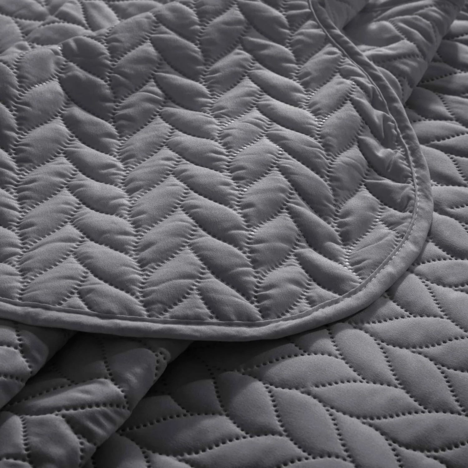 Grey Bedspread Quilted Bedding Set Embossed Comforter 6 Grey Bedspread Quilted Bedding Set Embossed Comforter - Image 4