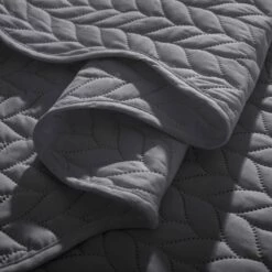 Grey Bedspread Quilted Bedding Set Embossed Comforter 14 Grey Bedspread Quilted Bedding Set Embossed Comforter -Bed Linings Sale grey 4