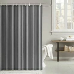 Grey Shower Curtains Ready-Made Waterproof