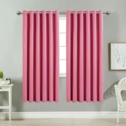 Pink Curtains For Window Ready-Made Blackout Eyelet