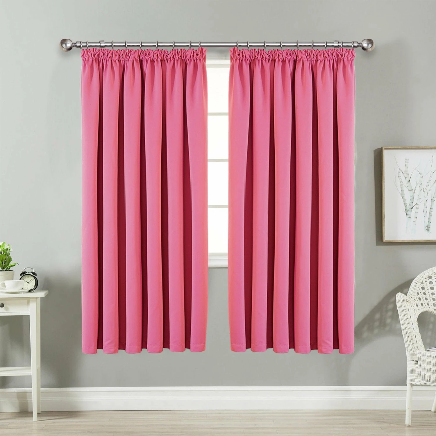 Pink Curtains For Bedroom Blackout Pencil Pleat 4 Pink Curtains For Bedroom Blackout Pencil Pleat - Image 2