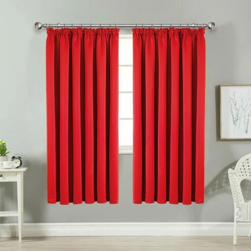 Thermal Blackout Curtains Red Pencil Pleat For Window -Bed Linings Sale red 1833f9bf 37a7 4ed0 bfdb 2623f555dc90